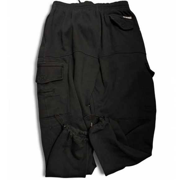 Black Cargo Jogger Thick Sweat Pants Size L - Picture 3 of 6